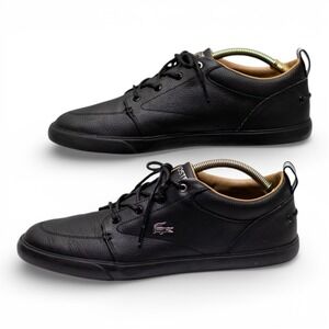 Lacoste Bayliss 119 1 U Shoes Mens 11.5 Black Leather Shoes 737CMA007302H NICE